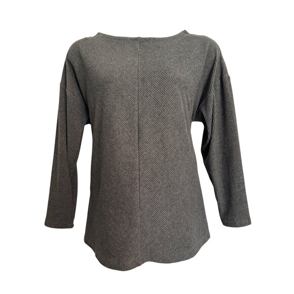 Ava Viv Textured Gray Heather SIze 1X Top Long Sleeve EUC - Picture 7 of 8